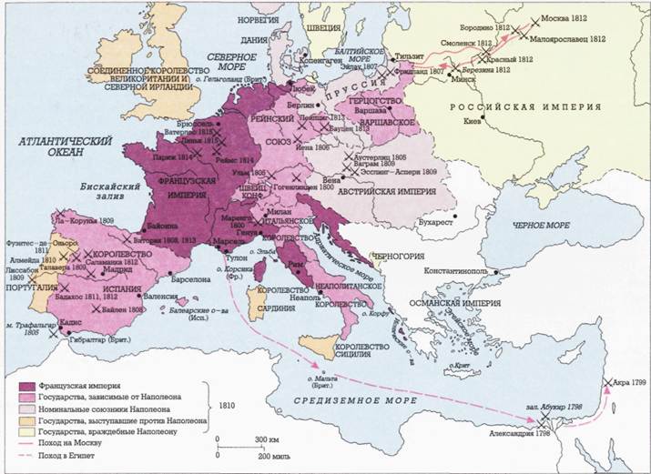 Европа в годы завоевательных войн наполеона карта